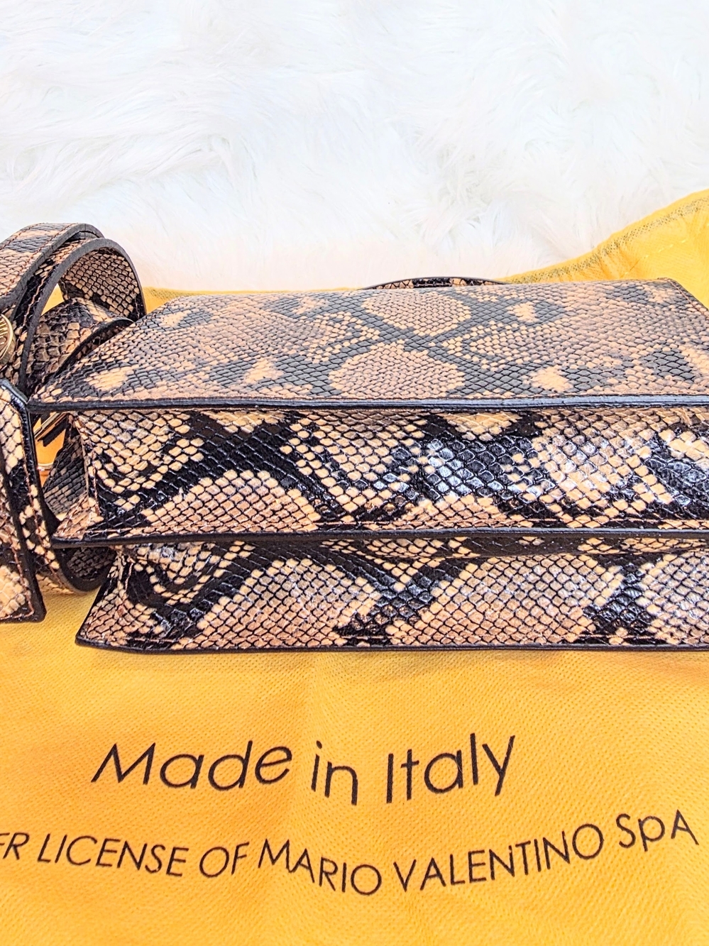 Valentino By Mario Valentino Titti Python Embossed Leather Top-Handle/Crossbody - Picture 8 of 13